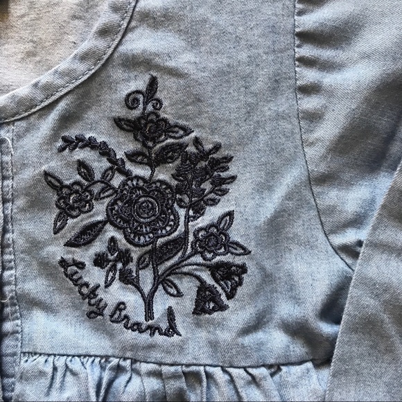 Lucky Brand Long Sleeve Denim Toddler Girl Top 3T - Picture 8 of 8